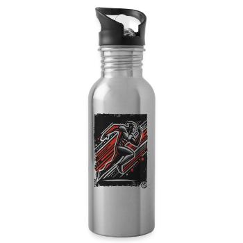 Coureur dynamique - Gourde avec paille intégrée - argent clair - Droite