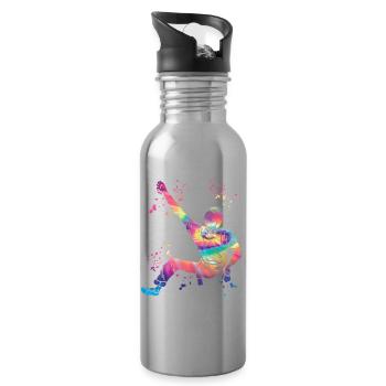 Boulderer Colorsplash Boulder Bouldern - Trinkflasche mit integriertem Trinkhalm - Lightsilver - Rechts