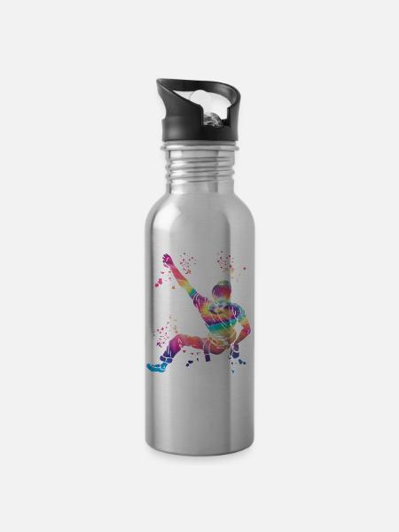 Boulderer Colorsplash Boulder Bouldering - Gourde avec paille intégrée - argent clair