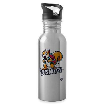 That's crazy – Funny Wandering Squirrel - Water bottle with straw - silver - Right
