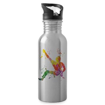 Boulderer Colorsplash Boulder Bouldern - Trinkflasche mit integriertem Trinkhalm - Lightsilver - Rechts