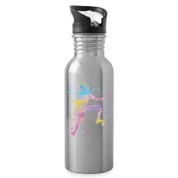 Boulderer Colorsplash Boulder Bouldern - Trinkflasche mit integriertem Trinkhalm - Lightsilver - Rechts