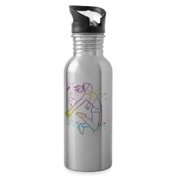 Weitspringer Weitspringen Kinder Weitsprung - Trinkflasche mit integriertem Trinkhalm - Lightsilver - Rechts