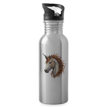 Cheval d’Halloween - Gourde avec paille intégrée - argent clair - Droite
