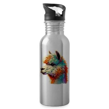 Alpaca - Water bottle with straw - silver - Right