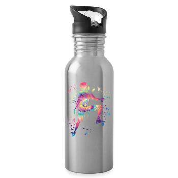 Boulderer Colorsplash Boulder Bouldern - Trinkflasche mit integriertem Trinkhalm - Lightsilver - Rechts