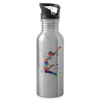 Weitspringer Weitspringen Kinder Weitsprung - Trinkflasche mit integriertem Trinkhalm - Lightsilver - Rechts