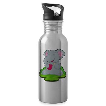 Elephant Potato Chips - Water bottle with straw - silver - Right