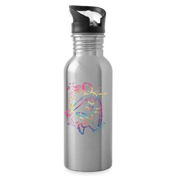Weitspringer Weitspringen Kinder Weitsprung - Trinkflasche mit integriertem Trinkhalm - Lightsilver - Rechts