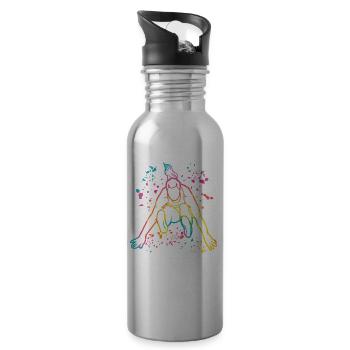 Weitspringer Weitspringen Kinder Weitsprung - Trinkflasche mit integriertem Trinkhalm - Lightsilver - Rechts