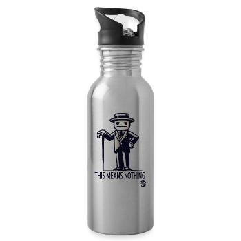 Retro Vintage Cartoon Man: That Doesn't Mean Anything - Water bottle with straw - silver - Right