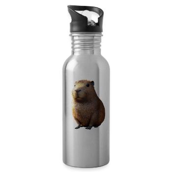 Capybara Be Capy Capybara Drôle Capybara - Gourde avec paille intégrée - argent clair - Droite