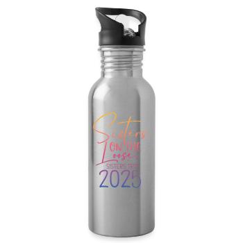 Voyage des sœurs en fuite 2025 - Gourde avec paille intégrée - argent clair - Droite
