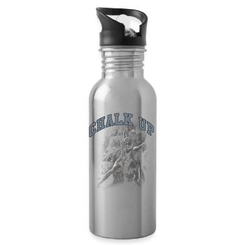 Chalk Up Boulderer Bouldern - Trinkflasche mit integriertem Trinkhalm - Lightsilver - Rechts