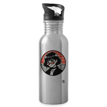 Dieses Mädchen bedeutet Ärger - Trinkflasche mit integriertem Trinkhalm - Lightsilver - Rechts