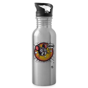 Mouse says: Dayum! -Damn! - Water bottle with straw - silver - Right