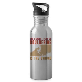 Bouldern Boulderer Boulder - Trinkflasche mit integriertem Trinkhalm - Lightsilver - Rechts