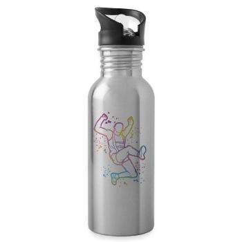Weitspringer Weitspringen Kinder Weitsprung - Trinkflasche mit integriertem Trinkhalm - Lightsilver - Rechts