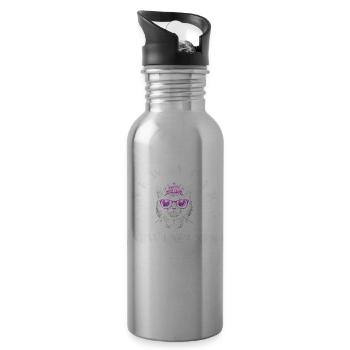 New Year's Day, New Excuses, Intentional Humor, Goal Setting - Water bottle with straw - silver - Right