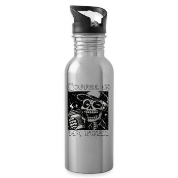 LE CAFÉ EST MON CARBURANT - SKELETON - Gourde avec paille intégrée - argent clair - Droite