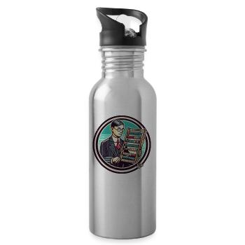 Mathe-Profi Der menschliche Abakus - Trinkflasche mit integriertem Trinkhalm - Lightsilver - Rechts