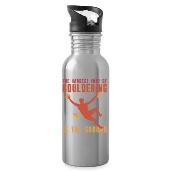 Bouldern Boulderer Boulder - Trinkflasche mit integriertem Trinkhalm - Lightsilver - Rechts