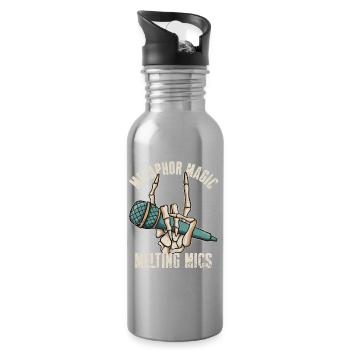 Poetry Slam Metaphor Magic Slam Poetry - Water bottle with straw - silver - Right