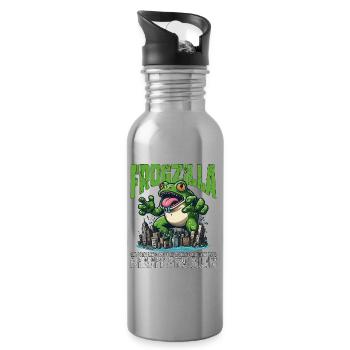 RIBBIT AND RUIN - FROGZILLA - Water bottle with straw - silver - Right