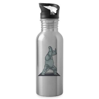 Rhino Yoga Fitness Gymnastics - Water bottle with straw - silver - Right