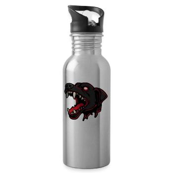 Hellhound, Dog of Hell - Water bottle with straw - silver - Right