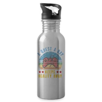 Play Gamer A Quest A Day - Water bottle with straw - silver - Right