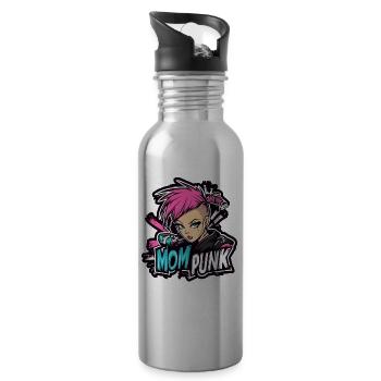 Maman punk - Gourde avec paille intégrée - argent clair - Droite