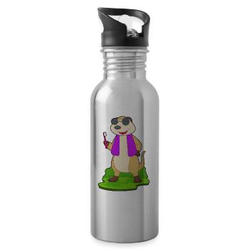 Meerkat Toothbrush - Water bottle with straw - silver - Right
