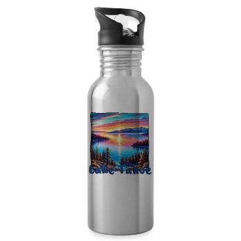 Lake Tahoe See Nevada Kalifornien Wandern - Trinkflasche mit integriertem Trinkhalm - Lightsilver - Rechts