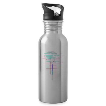 Lacrosse Stick 80s - Water bottle with straw - silver - Right