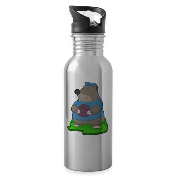 Mole Bowling Bowling Ball - Water bottle with straw - silver - Right