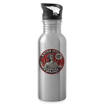 Dante has to toil forever in hell - Water bottle with straw - silver - Right