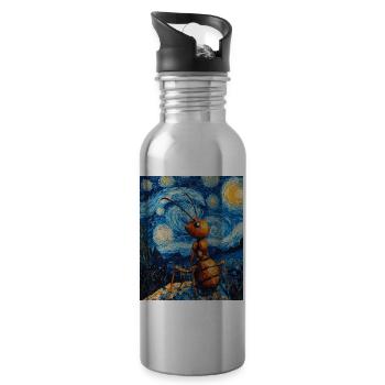 Ameise - Trinkflasche mit integriertem Trinkhalm - Lightsilver - Rechts