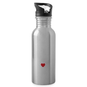 Ich bin klein, aber ich bin der Chef - Trinkflasche mit integriertem Trinkhalm - Lightsilver - Rechts