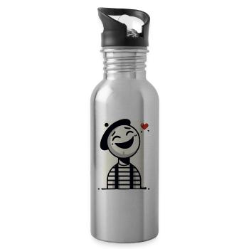 Franz, the pantomime in love - Water bottle with straw - silver - Right