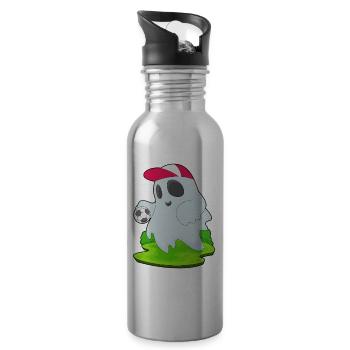 Fantôme Halloween Football - Gourde avec paille intégrée - argent clair - Droite