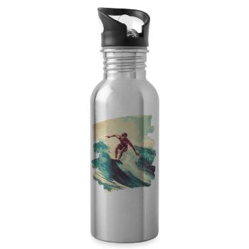 Surfer - Trinkflasche mit integriertem Trinkhalm - Lightsilver - Rechts