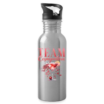 Cocktail Barkeeper Team Cosmopolitan - Trinkflasche mit integriertem Trinkhalm - Lightsilver - Rechts
