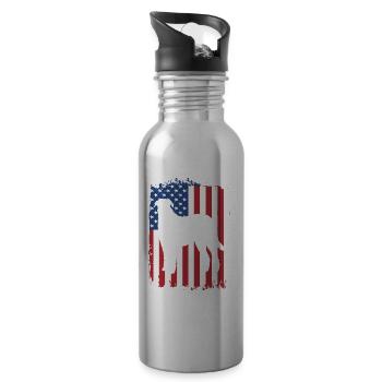 Irish wolfhound - Water bottle with straw - silver - Right
