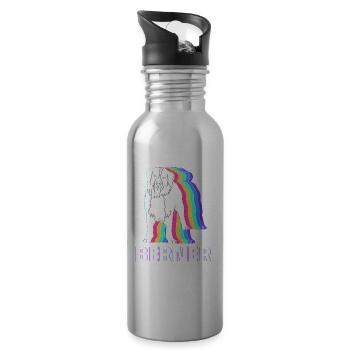 Bernese Mountain Dog - Water bottle with straw - silver - Right
