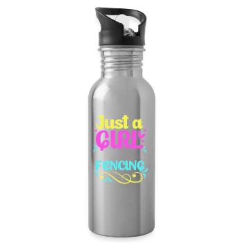 Fechten - Trinkflasche mit integriertem Trinkhalm - Lightsilver - Rechts