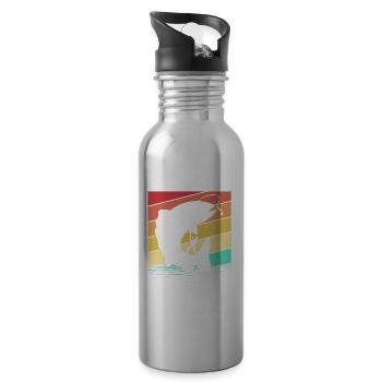 Trout Trout Pond Fishing Rod Angler Frogfish - Water bottle with straw - silver - Right