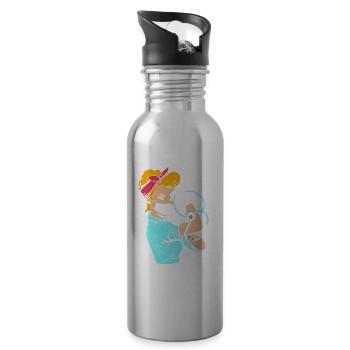 Nursing Home Geriatric Nurse Nurse - Water bottle with straw - silver - Right