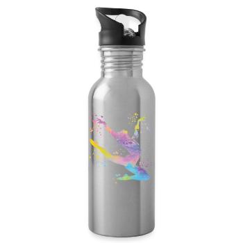 Gymnastics Floor Artistic Gymnastics - Water bottle with straw - silver - Right