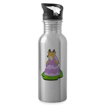 Cerf Voile de mariée Mariage - Gourde avec paille intégrée - argent clair - Droite